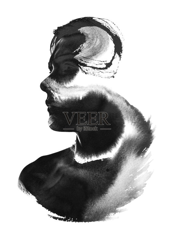 摄影与水墨画相结合正版图片素材