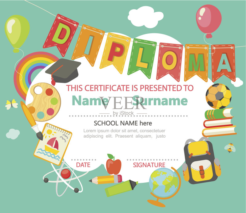 文凭证书的背景。正版插画素材