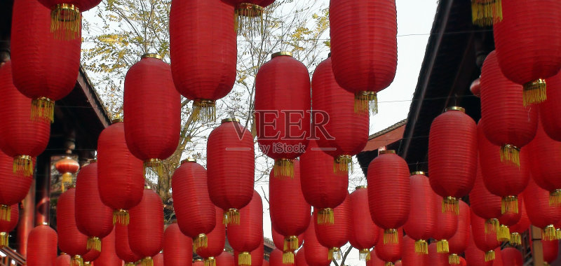 看中国灯笼在四川省正版图片素材