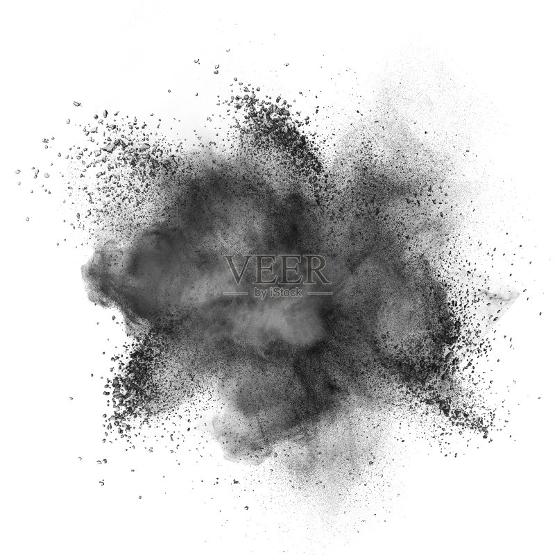 黑火药爆炸孤立在白色上正版图片素材