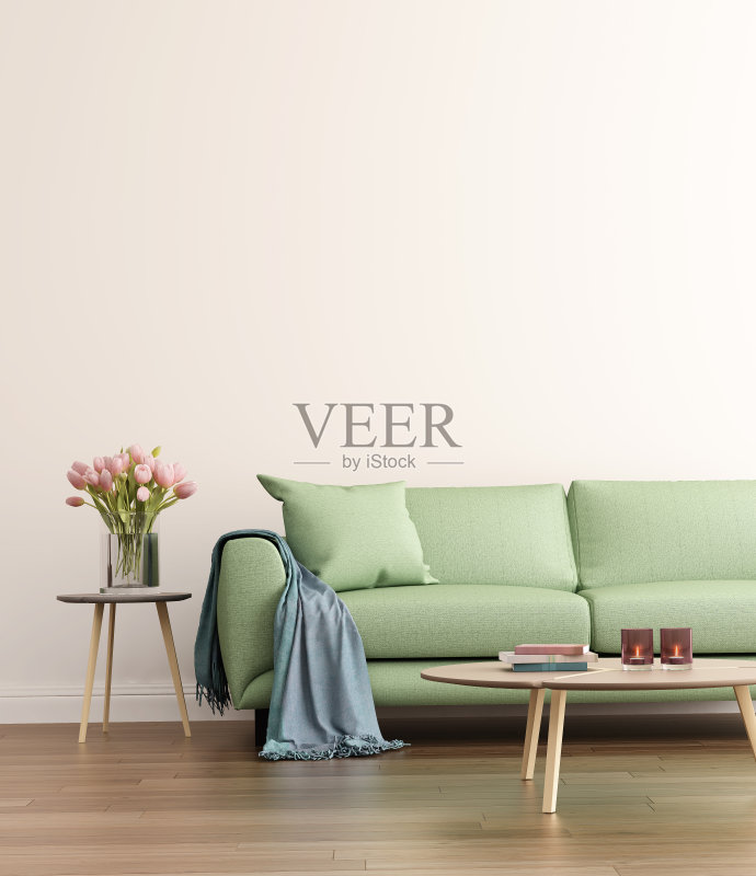 当代绿色客厅正版图片素材