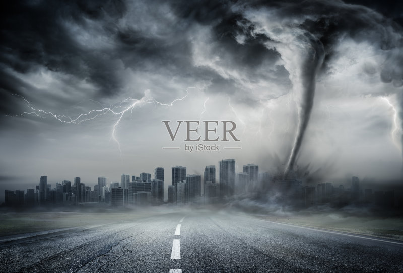 商业路上的龙卷风正版图片素材