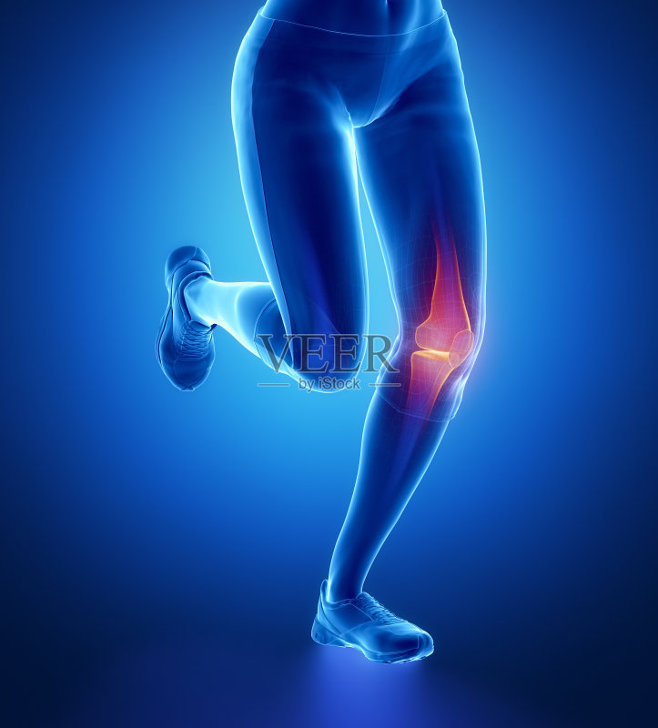 受伤的膝盖和突出部分正版图片素材