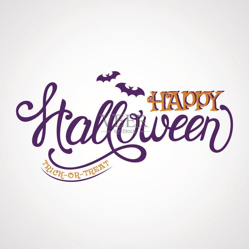 万圣节快乐矢量字母。正版插画素材