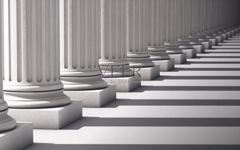 带有阴影的柱子透视图正版图片素材