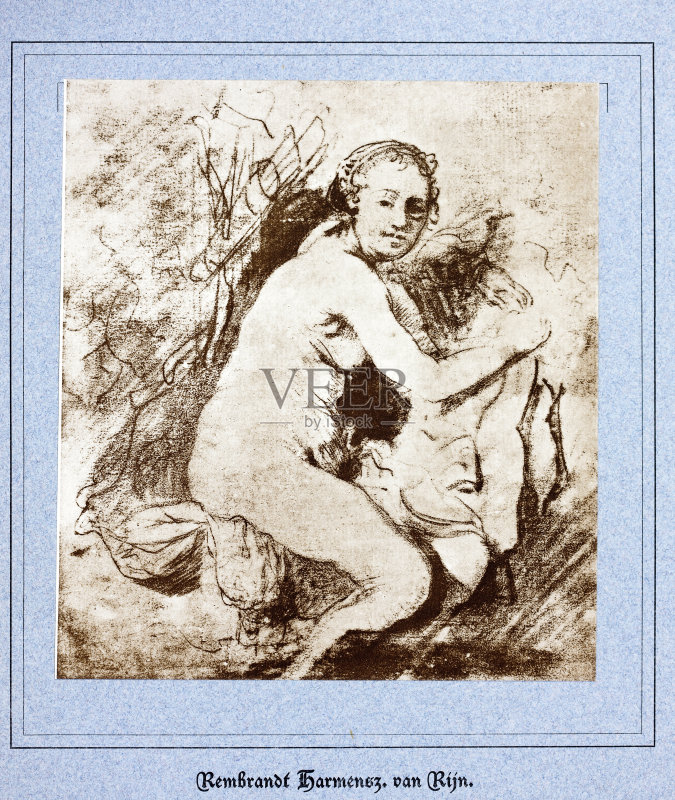 素描的伦勃朗正版插画素材