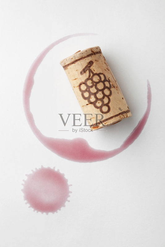 软木和红酒污渍正版图片素材