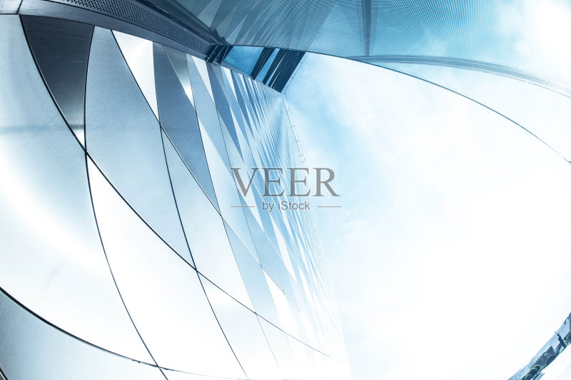 办公大楼上的天空反射正版图片素材