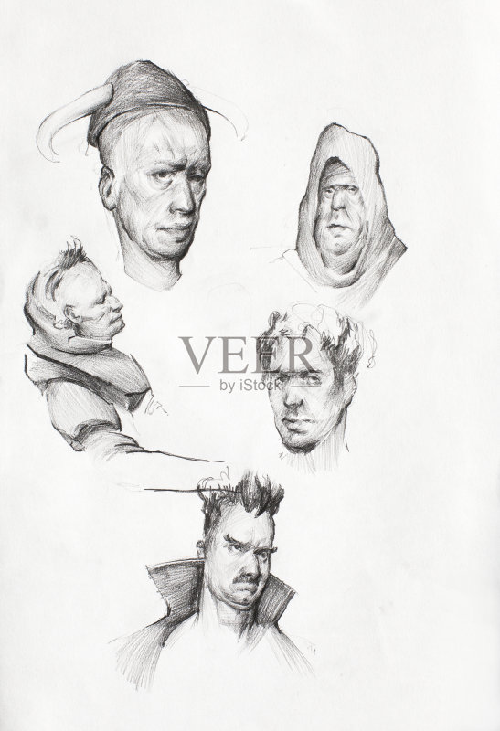 铅笔画画正版插画素材