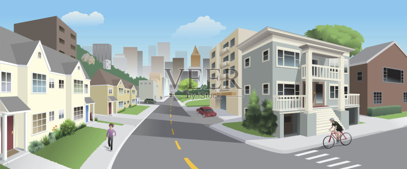 城市社区正版插画素材
