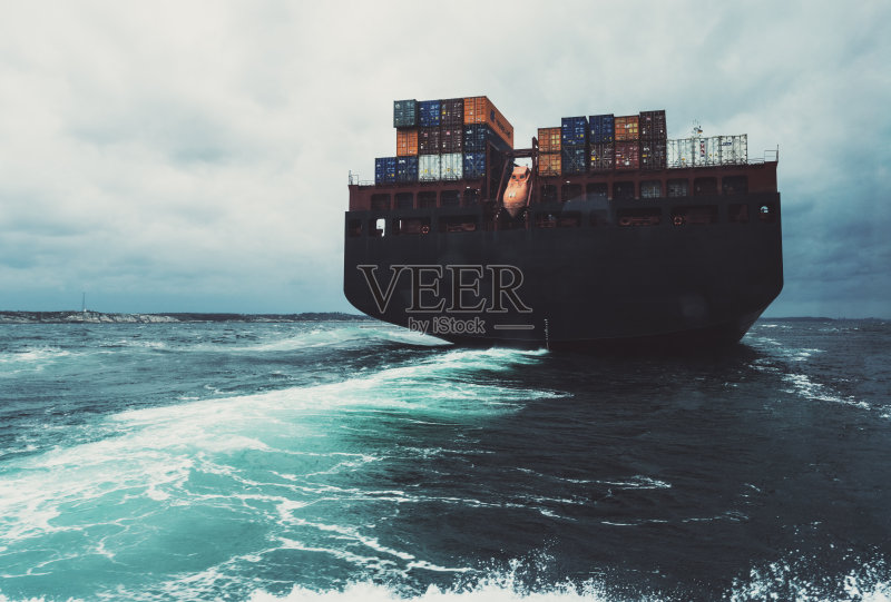集装箱船伴流正版图片素材