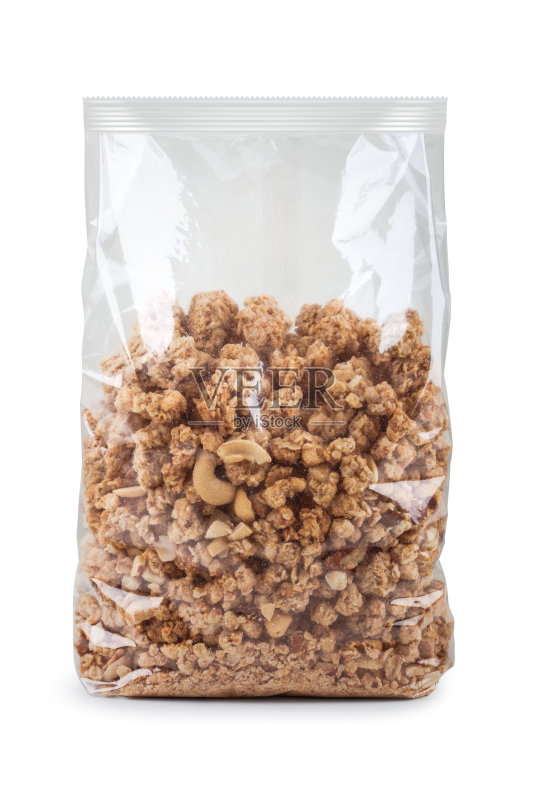 塑料袋装的什锦麦片正版图片素材