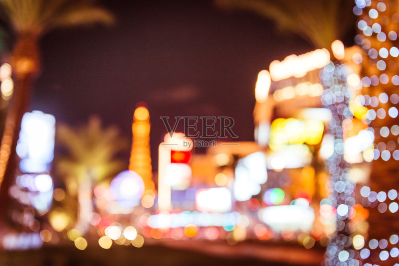 抽象散焦光在拉斯维加斯正版图片素材