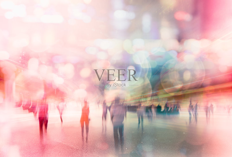 现代都市繁忙而抽象的夜生活正版图片素材