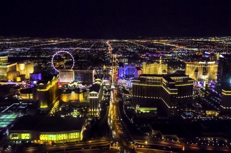 拉斯维加斯的晚间天线正版图片素材