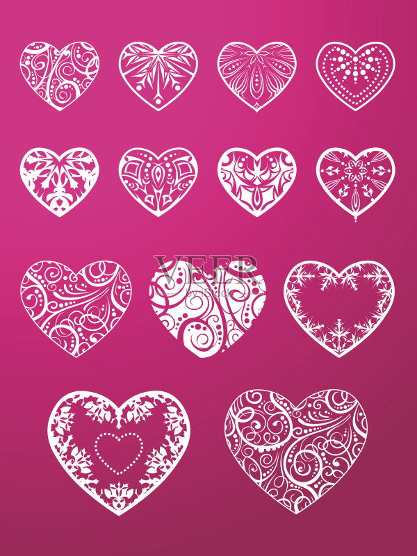 一组情人的心正版插画素材