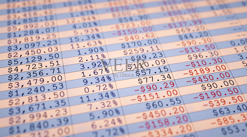 财务数据简表正版图片素材