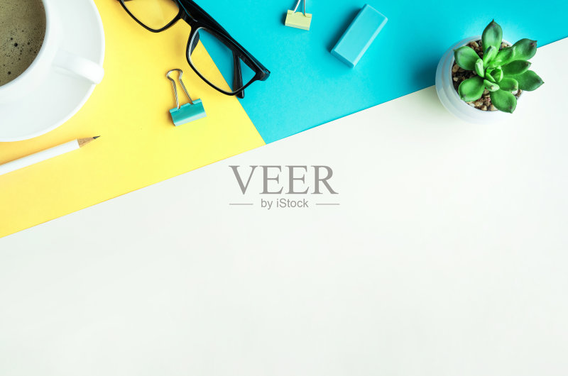 有办公用品背景。业务工作表正版图片素材