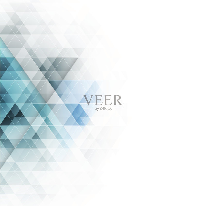 抽象的蓝色三角形几何背景。矢量插图。正版插画素材