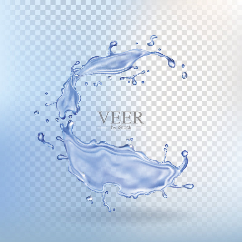 水喷溅矢量透明元素逼真正版元素素材