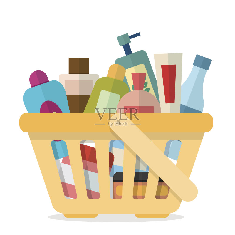 带管子的购物篮正版插画素材