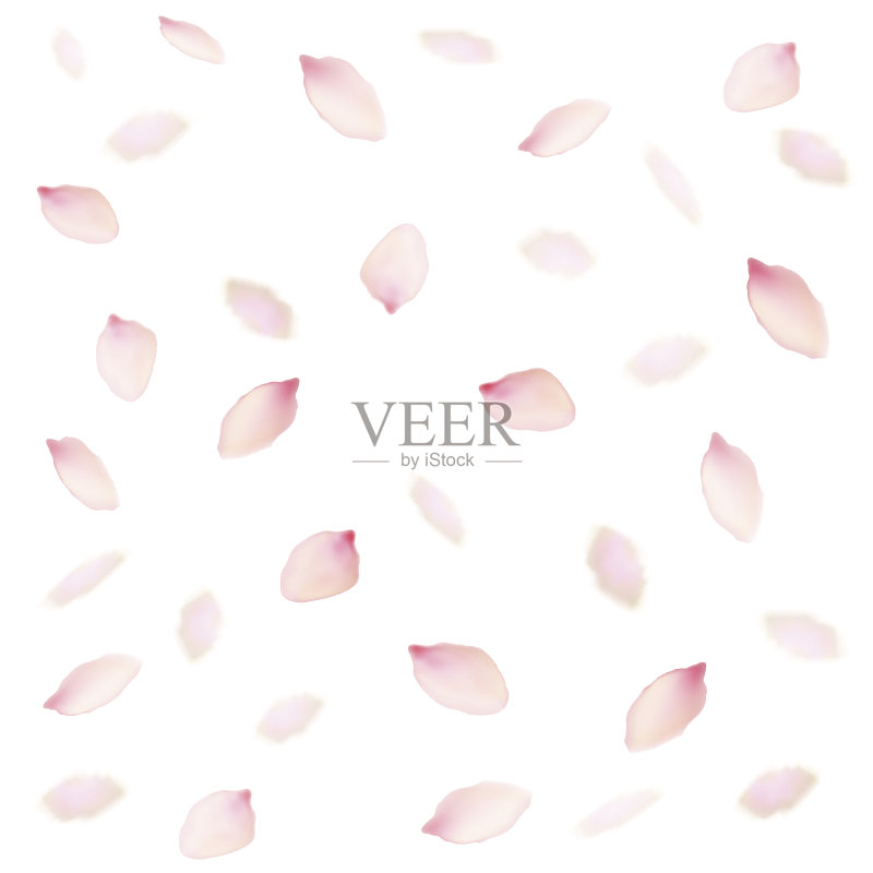 花朵粉红色的花瓣背景。向量正版插画素材