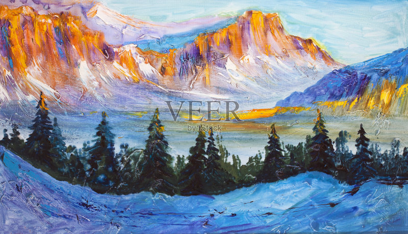 雪山正版插画素材