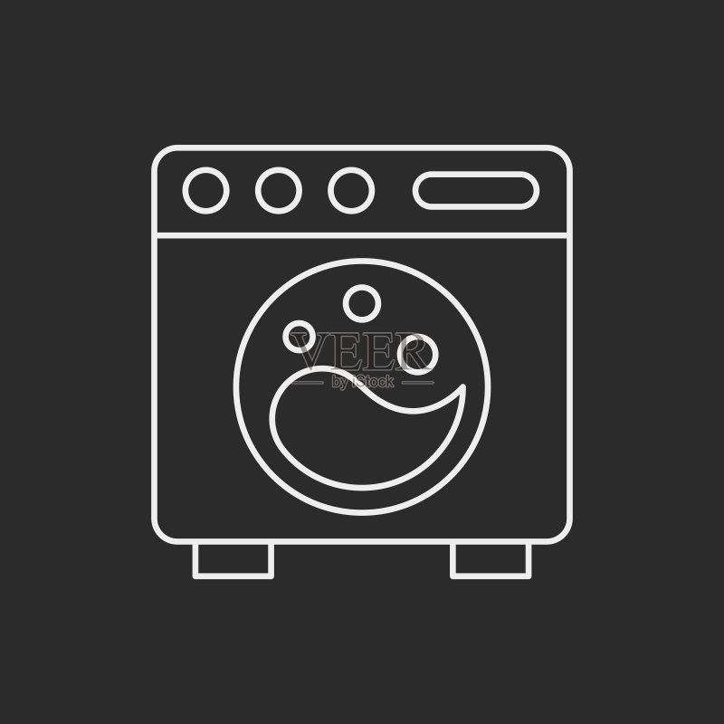 洗衣机线条图标图标素材