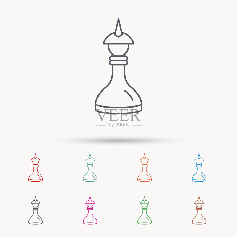 策略图标：国际象棋皇后或国王标志图标素材