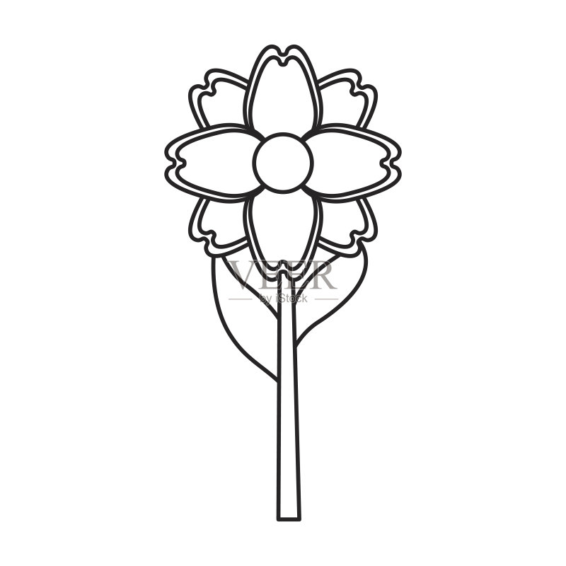 可爱的花朵孤立图标图标素材