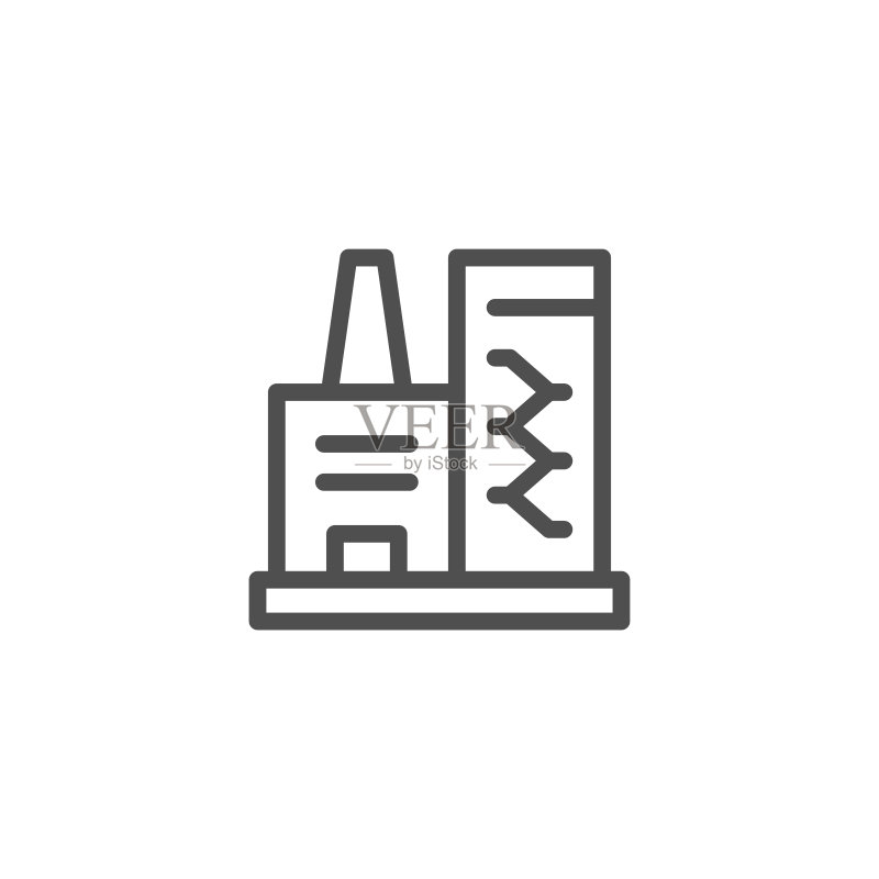 工业厂房线条图标图标素材