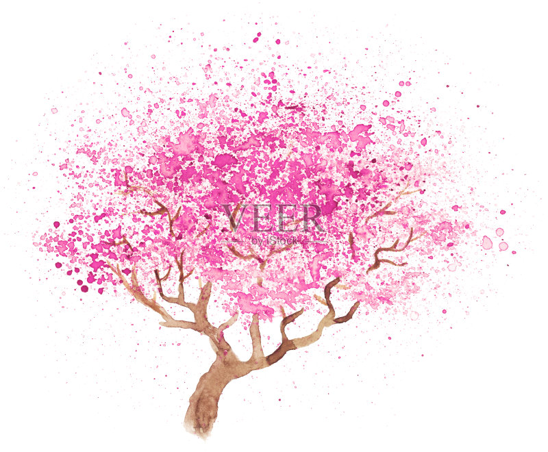 插图的樱花正版元素素材