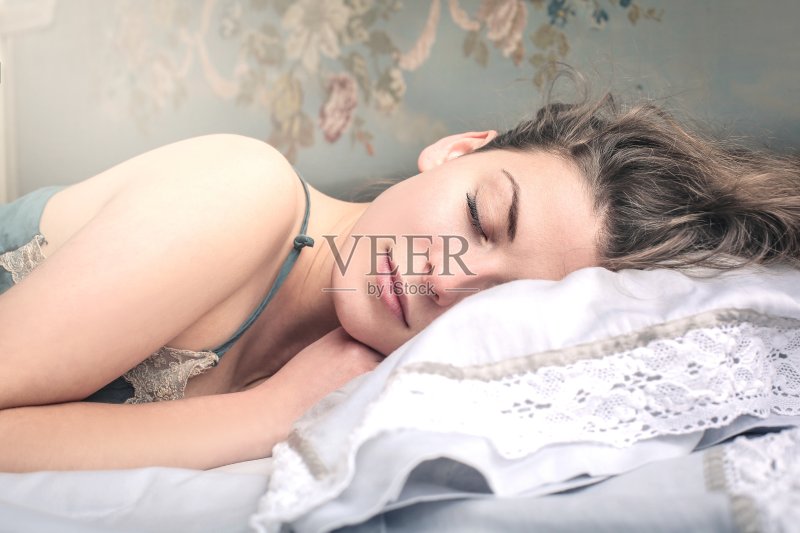睡着了，美女正版图片素材