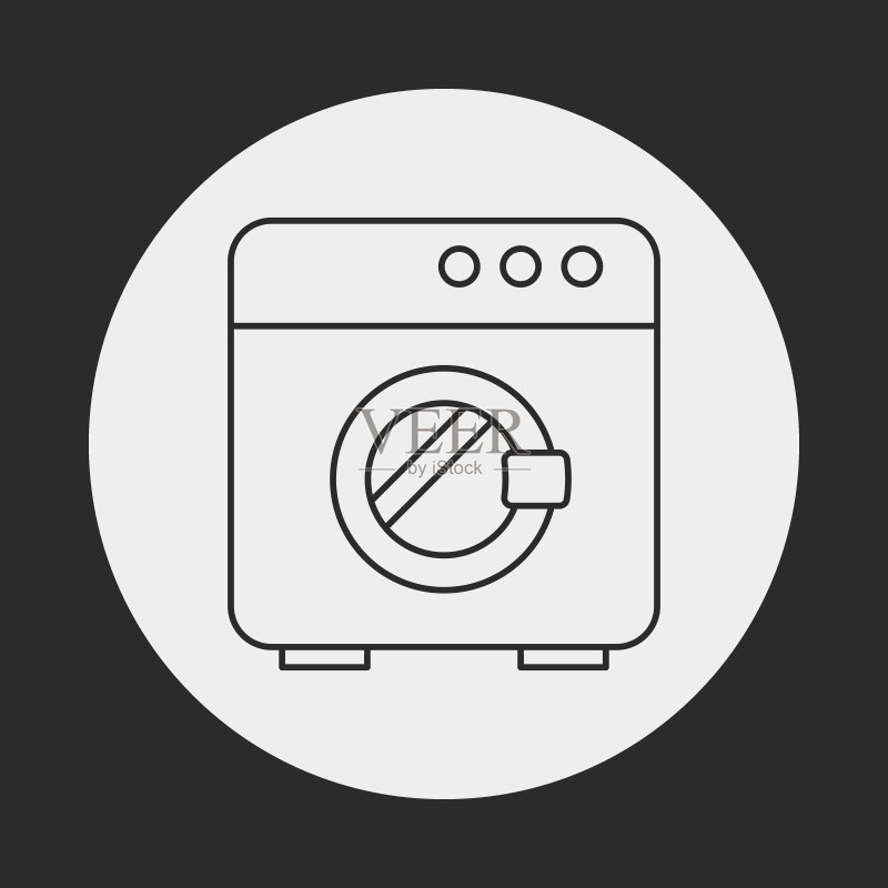 洗衣机线条图标图标素材