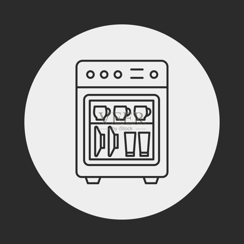 洗碗机线条图标图标素材