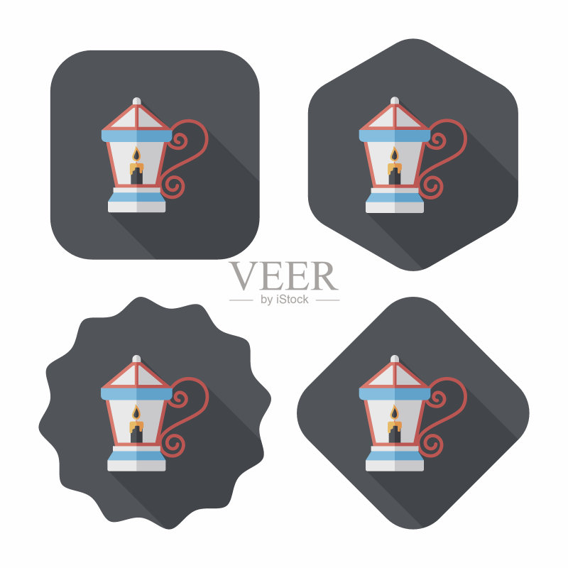圣诞灯笼扁平图标图标素材