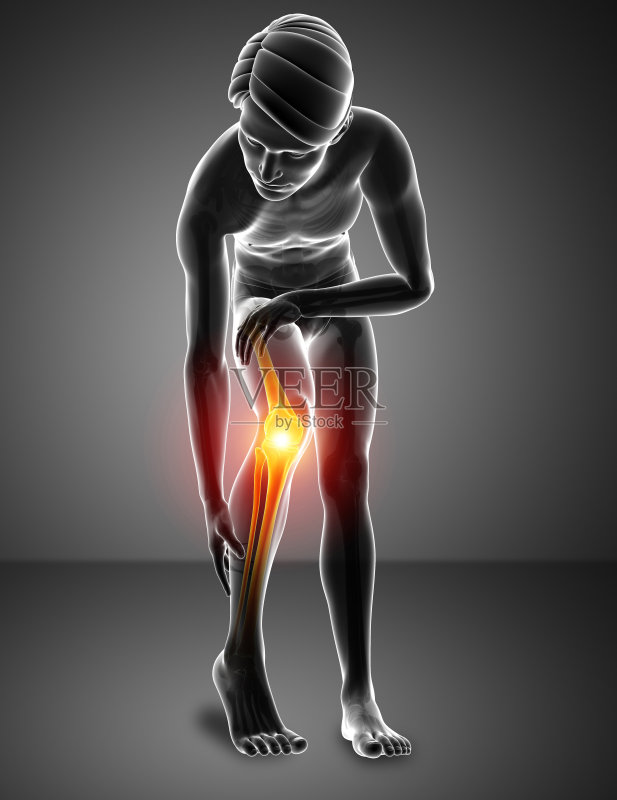 男性的膝盖疼痛正版图片素材