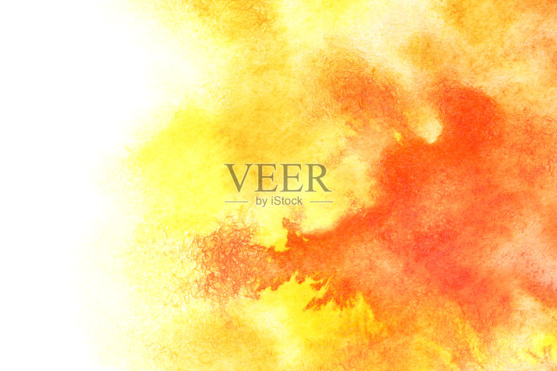 黄红色水彩背景正版插画素材