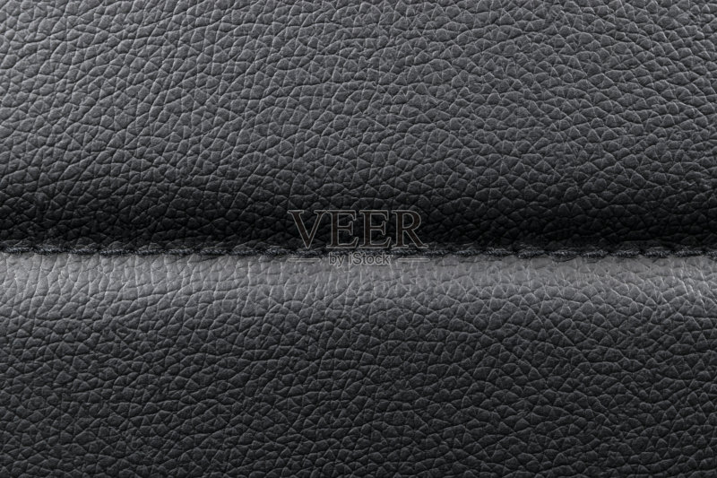 黑色皮革纹理背景与缝线正版图片素材