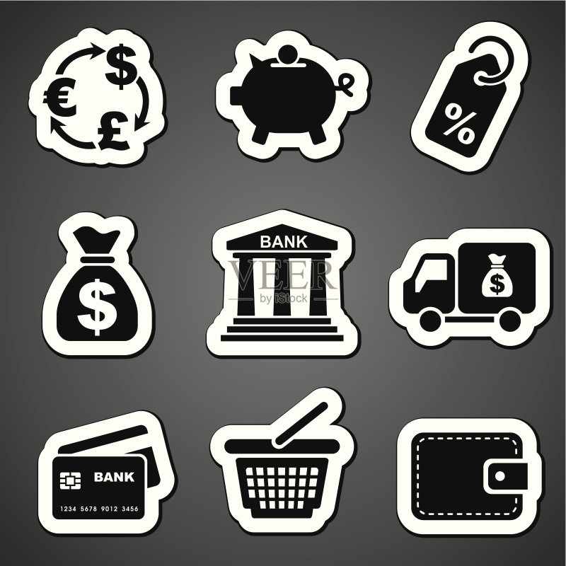金融标签贴纸图标素材