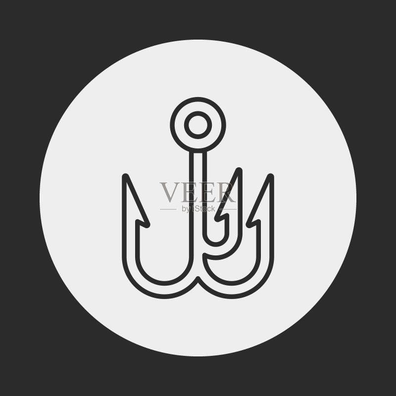 鱼叉线条图标图标素材