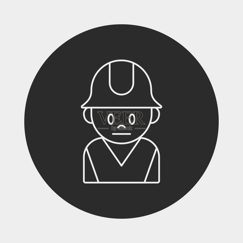 工人线条图标图标素材