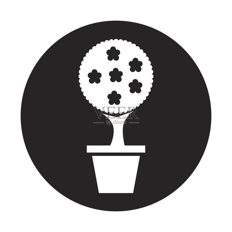 装饰性花园盆栽隔离图标图标素材