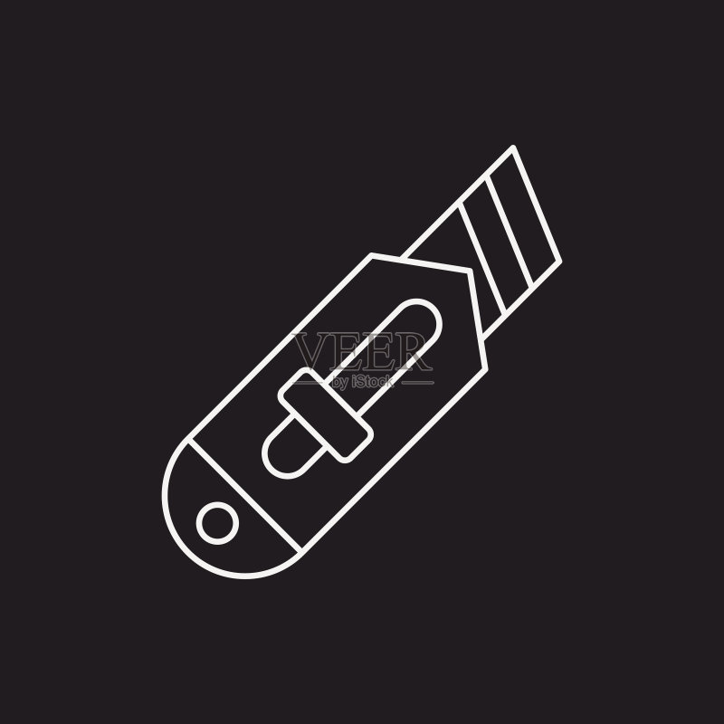 美工刀线性图标图标素材