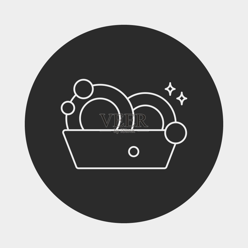 洗碗线条图标图标素材