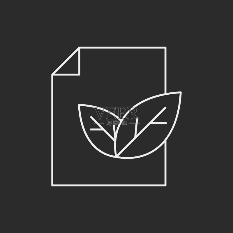 环保概念再生纸线条图标图标素材