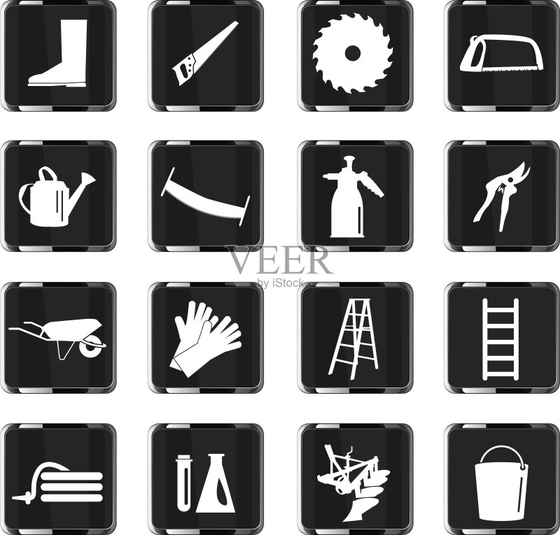 园艺工具图标集图标素材
