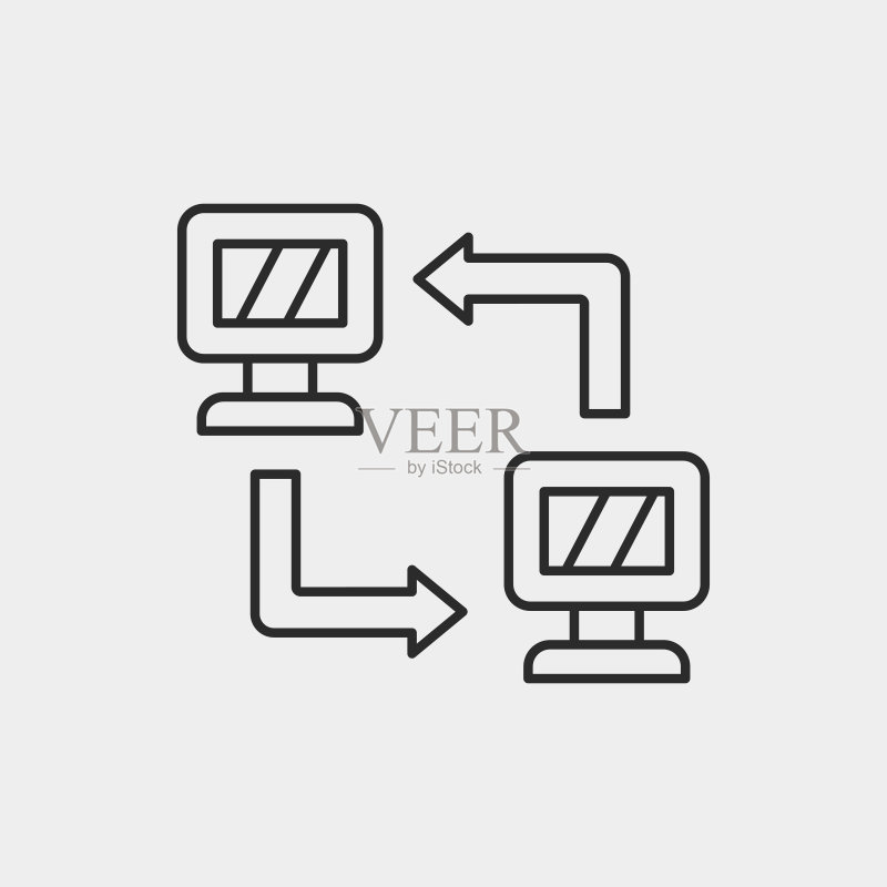 电脑线条图标图标素材