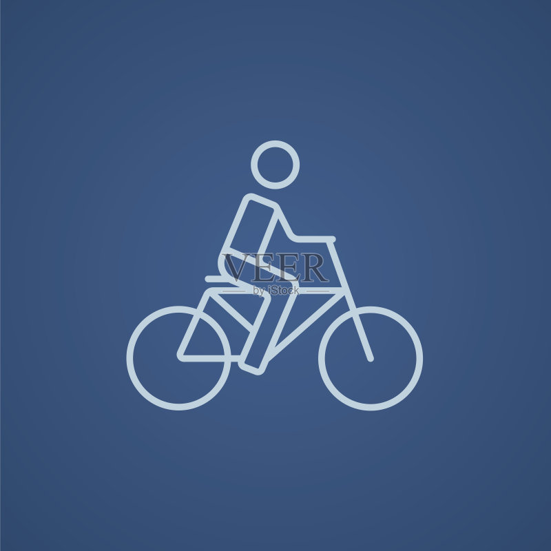 男子骑自行车线条图标图标素材