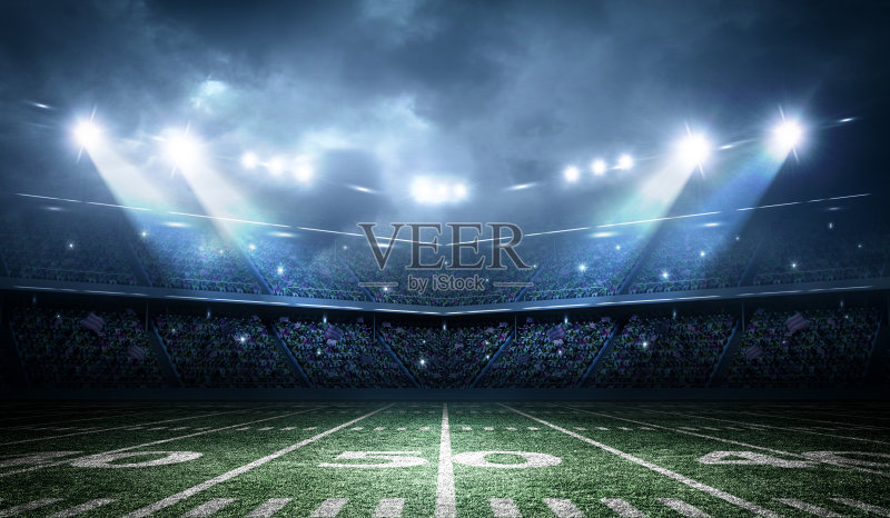 美式足球体育场正版插画素材